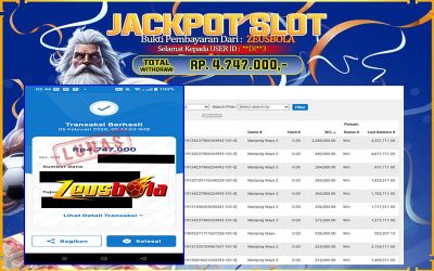 Bukti Kemenangan Member Setia Kami **DI**3 Sebesar Rp 4.747.000 di Permainan PG