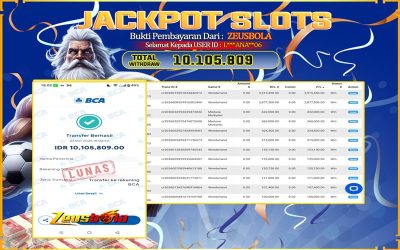 Bukti Kemenangan Member Setia Kami L***ANA**06 Sebesar Rp 10.105.809 di Permainan IDN slot