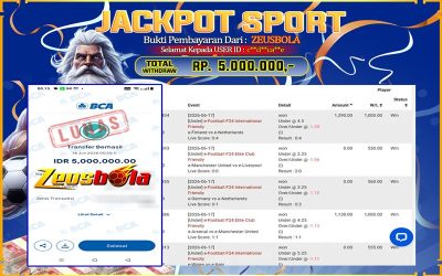 Bukti Kemenangan Member Setia Kami cdca**e Sebesar Rp 5.000.000 di Permainan SBO Sport