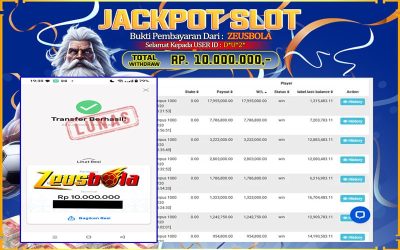 Bukti Kemenangan Member Setia Kami D*U*2* Sebesar Rp 10.000.000 di Permainan Pragmatic Direct 6