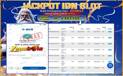 Bukti Kemenangan Member Setia Kami A***35 Sebesar Rp 5.993.500 di Permainan IDN SLOT