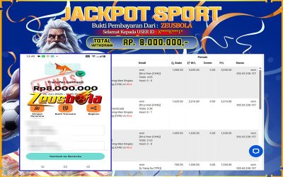 Bukti Kemenangan Member Setia Kami X**E*1* Sebesar Rp 8.000.000 di Permainan Saba Sports