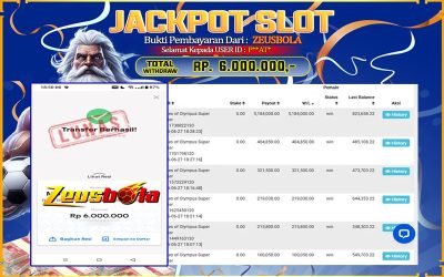 Bukti Kemenangan Member Setia Kami P**AT* Sebesar Rp 6.000.000 di Permainan Pragmatic Direct 6