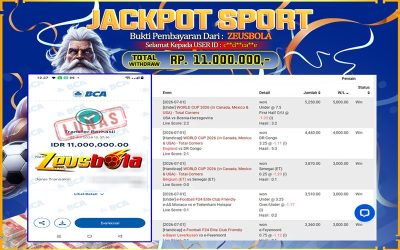Bukti Kemenangan Member Setia Kami cdca**e Sebesar Rp 11.000.000 di Permainan SBO Sport