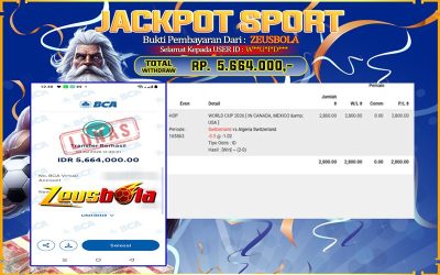 Bukti Kemenangan Member Setia Kami W**U*I*D*** Sebesar Rp 5.664.000 di Permainan UBO Sports