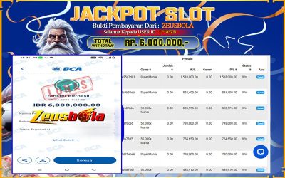 Bukti Kemenangan Member Setia Kami L**A*ZB Sebesar Rp 6.000.000 di Permainan Pragmatic SM