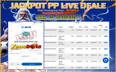 Bukti Kemenangan Member Setia Kami W**U*I*D*** Sebesar Rp 10.000.000 di Permainan PP Live Dealer