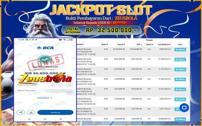 Bukti Kemenangan Member Setia Kami ZE****D* Sebesar Rp 32.500.000 di Permainan Sweet Bonanza