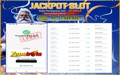 Bukti Kemenangan Member Setia Kami Z**S**4* Sebesar Rp 27.500.000 di Permainan Sweet Bonanza 1000