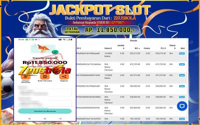 Bukti Kemenangan Member Setia Kami G***BE* Sebesar Rp 11.850.000 di Permainan Pragmatic SM