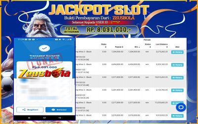 Bukti Kemenangan Member Setia Kami E***8* Sebesar Rp 8.091.000 di Permainan Pragmatic Direct 6