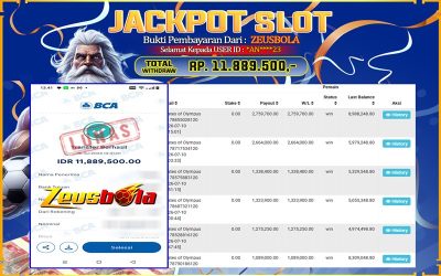 Bukti Kemenangan Member Setia Kami *AN****23 Sebesar Rp 11.896.000 di Permainan Pragmatic Direct 6