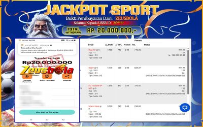 Bukti Kemenangan Member Setia Kami ZO**6* Sebesar Rp 20.000.000 di Permainan CMD Sports