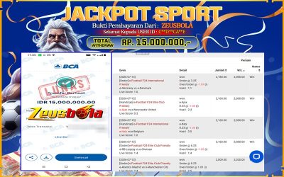 Bukti Kemenangan Member Setia Kami CDCA**E Sebesar Rp 15.000.000 di Permainan SBO Sport