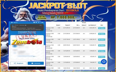 Bukti Kemenangan Member Setia Kami Z*** Sebesar Rp 7.000.000 di Permainan Pragmatic Direct 6