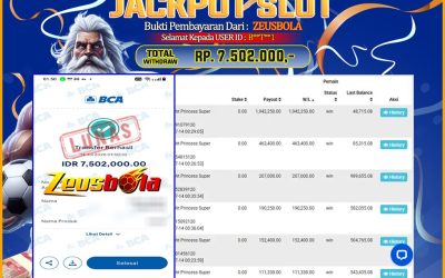 Bukti Kemenangan Member Setia Kami BT1 Sebesar Rp 7.502.000 di Permainan Pragmatic Direct 6
