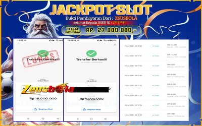 Bukti Kemenangan Member Setia Kami Z**S**4* Sebesar Rp 27.000.000 di Permainan Mahjong Ways