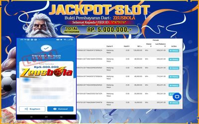 Bukti Kemenangan Member Setia Kami Y*K*N76* Sebesar Rp 5.000.000 di Permainan Mahjong Ways