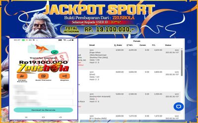 Bukti Kemenangan Member Setia Kami ZO**6* Sebesar Rp 19.100.000 di Permainan Saba Sports