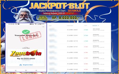 Bukti Kemenangan Member Setia Kami Z**S**4* Sebesar Rp 8.000.000 di Permainan Pragmatic