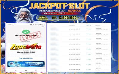 Bukti Kemenangan Member Setia Kami Z**S**4* Sebesar Rp 6.500.000 di Permainan Gates Of Gatot Kaca 1000