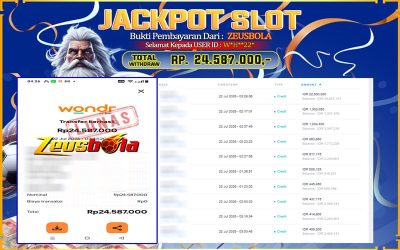 Bukti Kemenangan Member Setia Kami W*H**22* Sebesar Rp 24.587.000 di Permainan Gates Of Olympus 1000